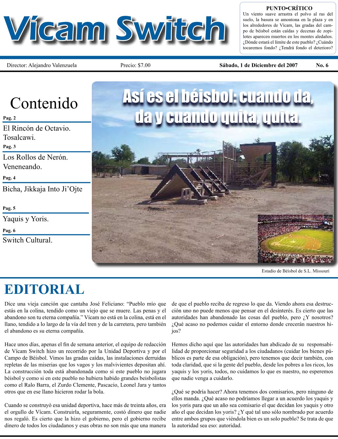 Portada: Así es el béisbol: cuando da, da y cuando quita, quita