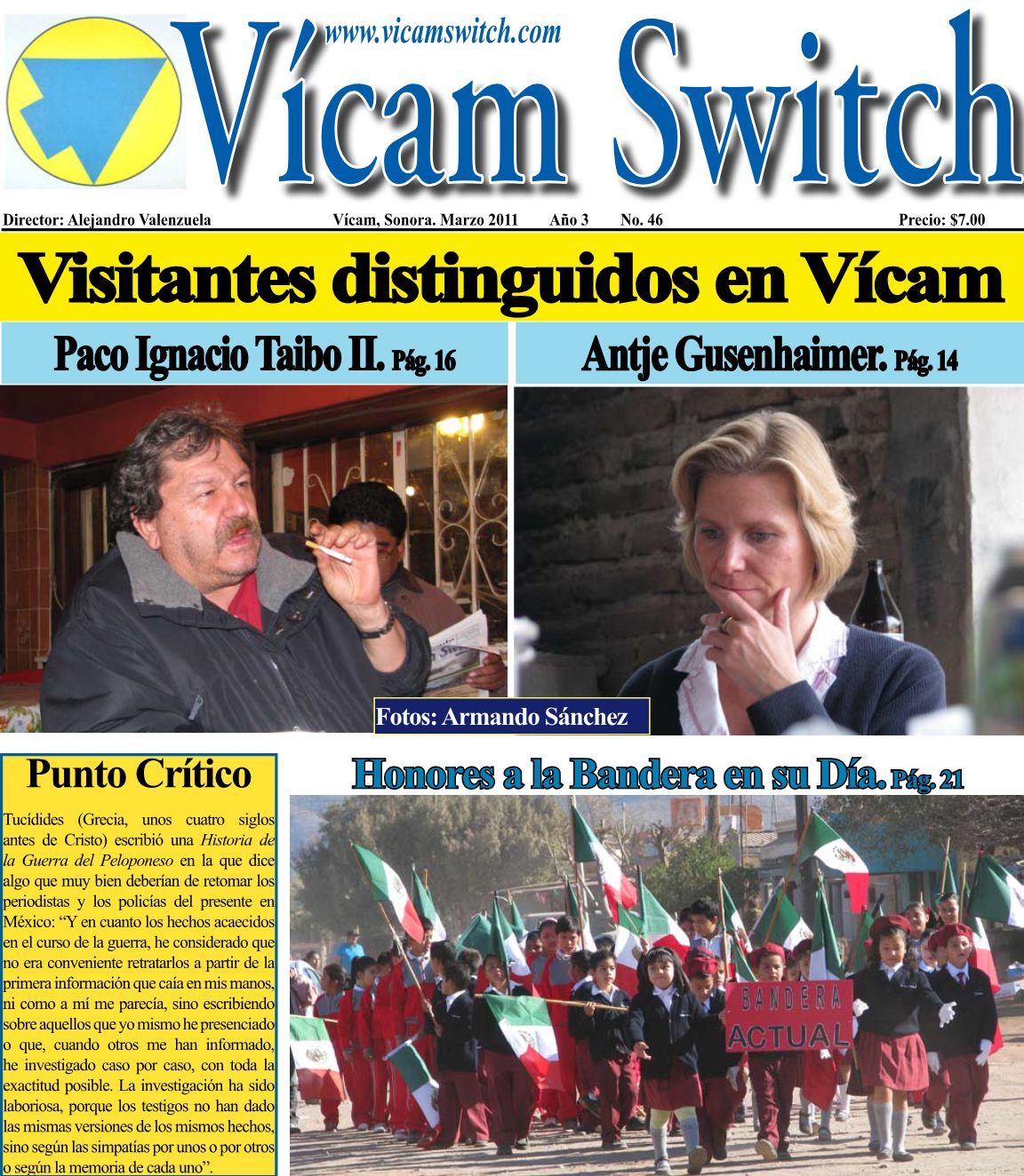 Portada: Visitantes distinguidos en Vícam