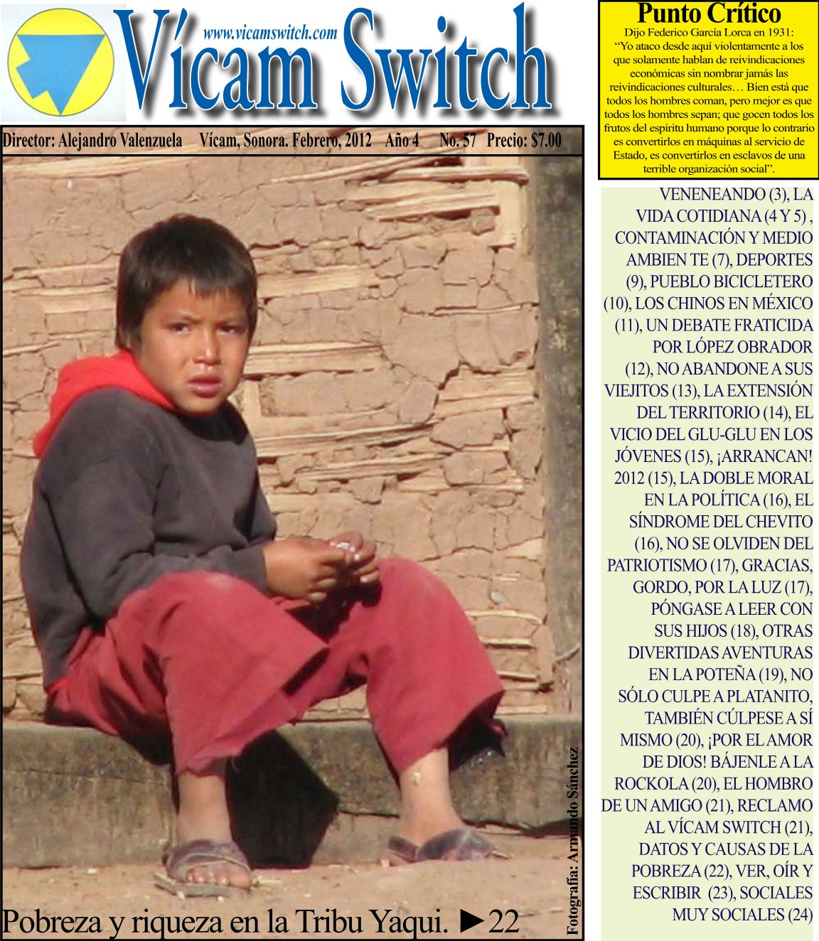 Portada: Pobreza y riqueza en la Tribu Yaqui