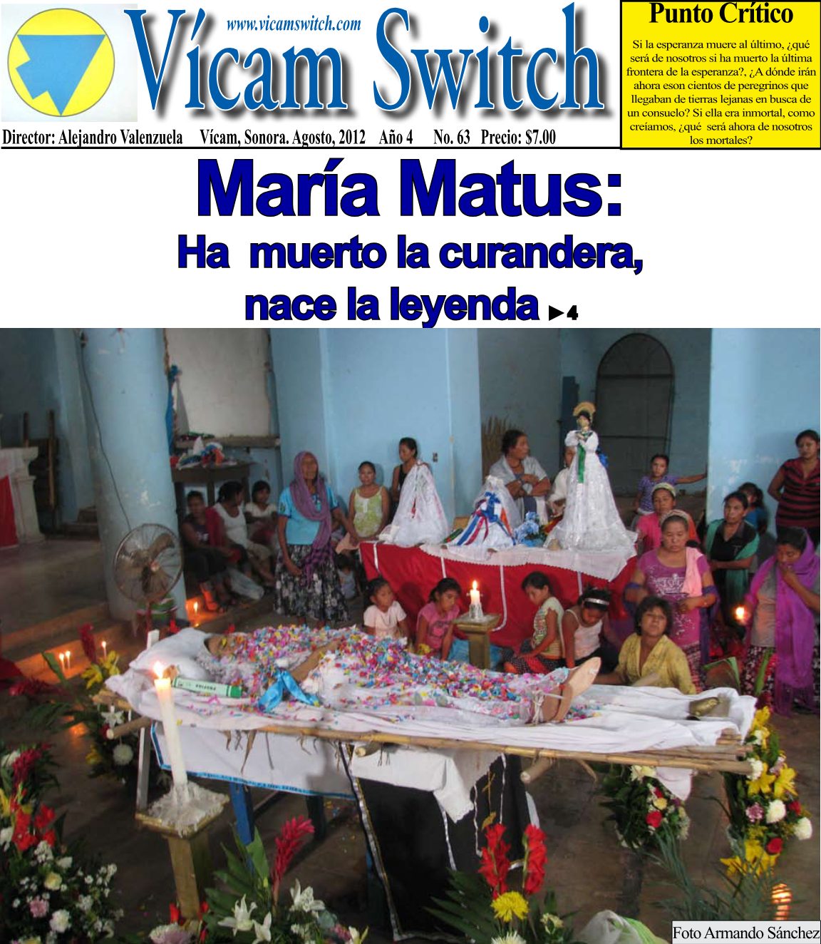 Portada: María Matus: ha muerto la curandera, nace la leyenda