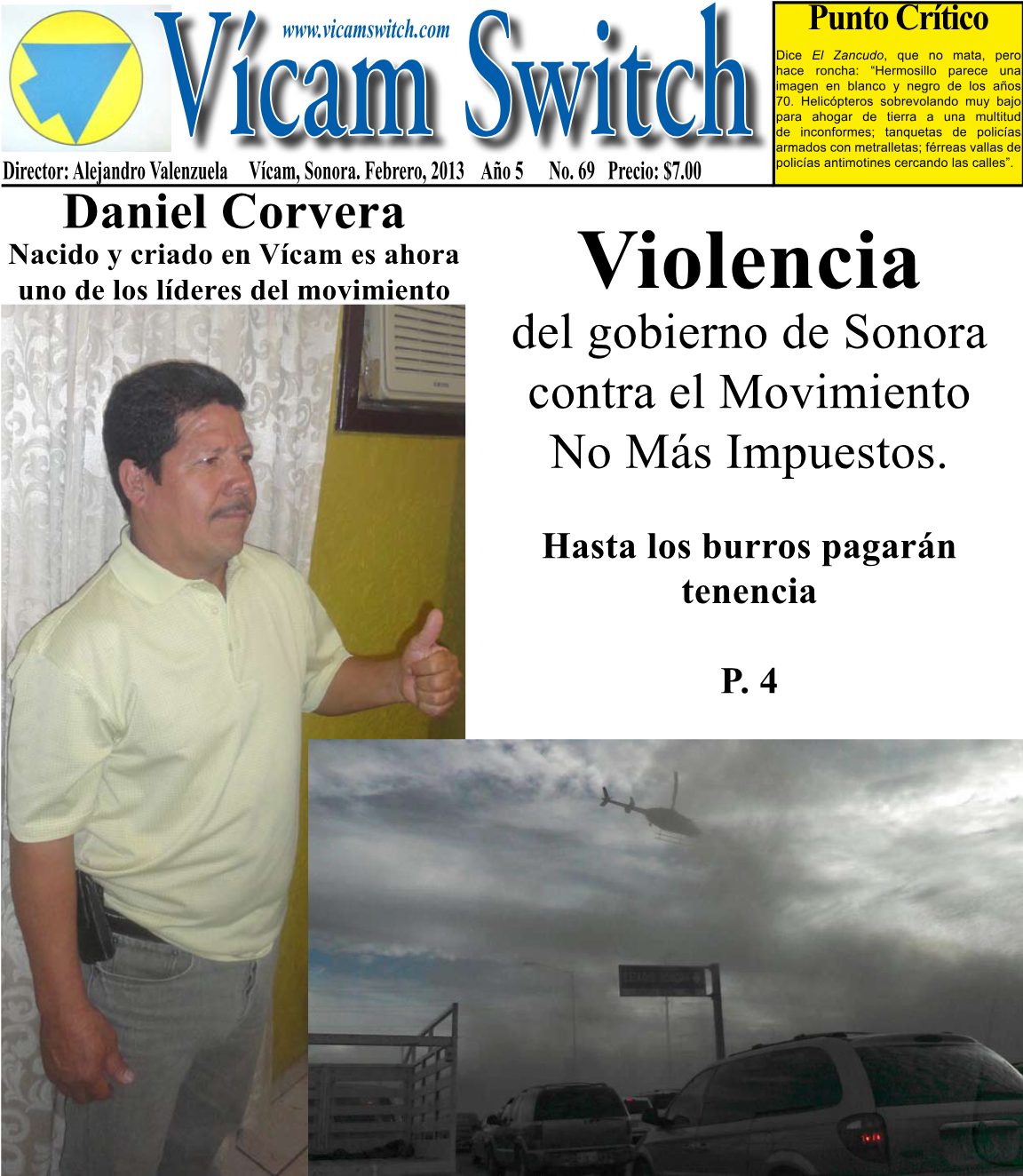 Portada: Violencia del Gobierno de Sonora contra el Movimiento No Más Impuestos.