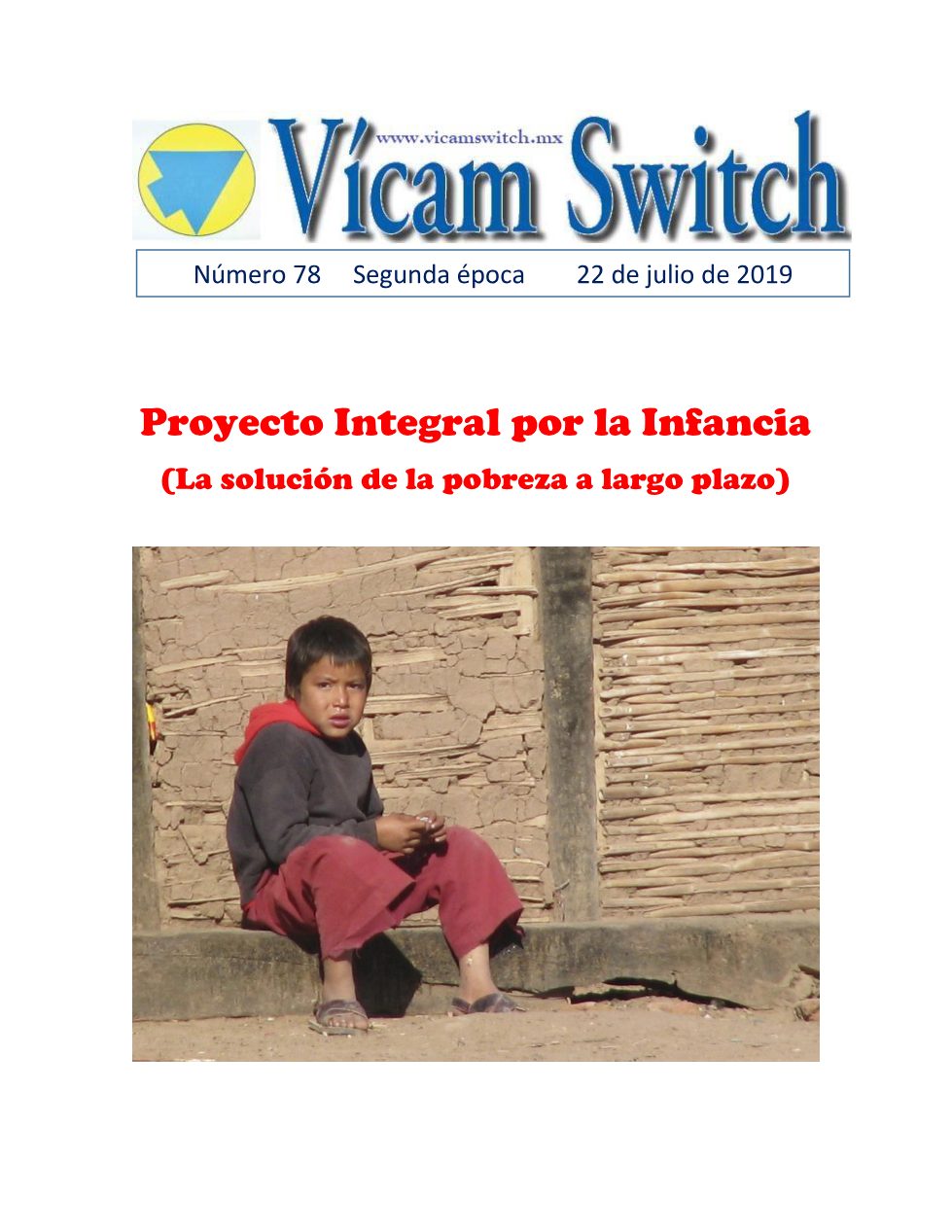 Portada: Proyecto Integral por la Infancia