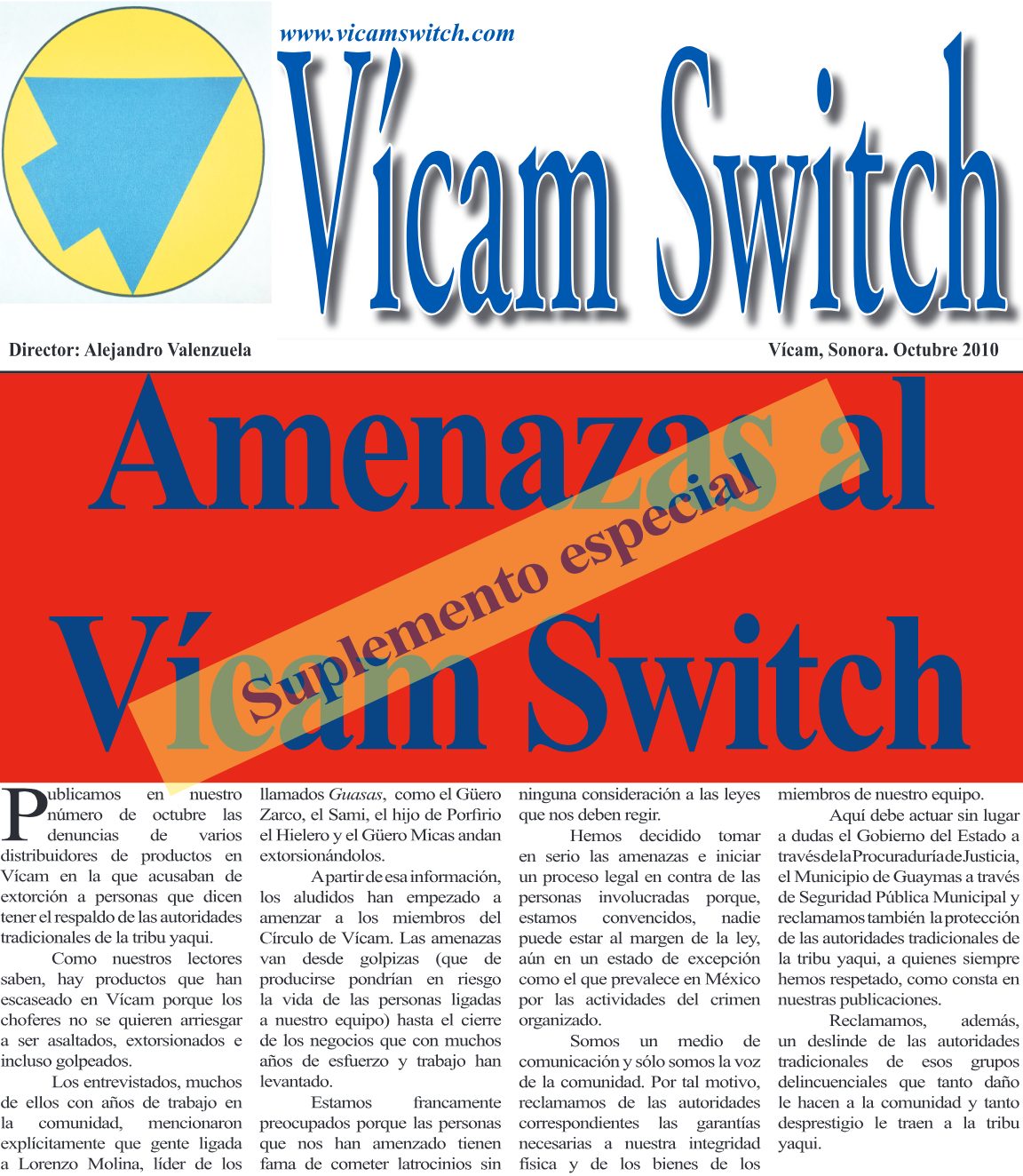 Portada: Amenazas al Vícam Switch